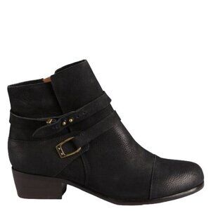 Joie Gypsy Ankle Boot Size 36 US 6 Black Suede Leather Bootie Low Heel